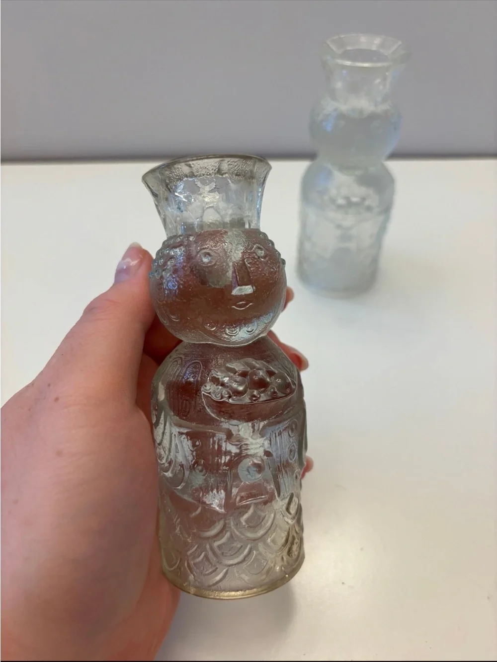 2 Vintage Bjørn Wiinblad Rosenthal Glass Three Wise Men candle holders